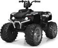 Kids 12V Electric ATV Ride On Quad (Black) - LED Lights & USB