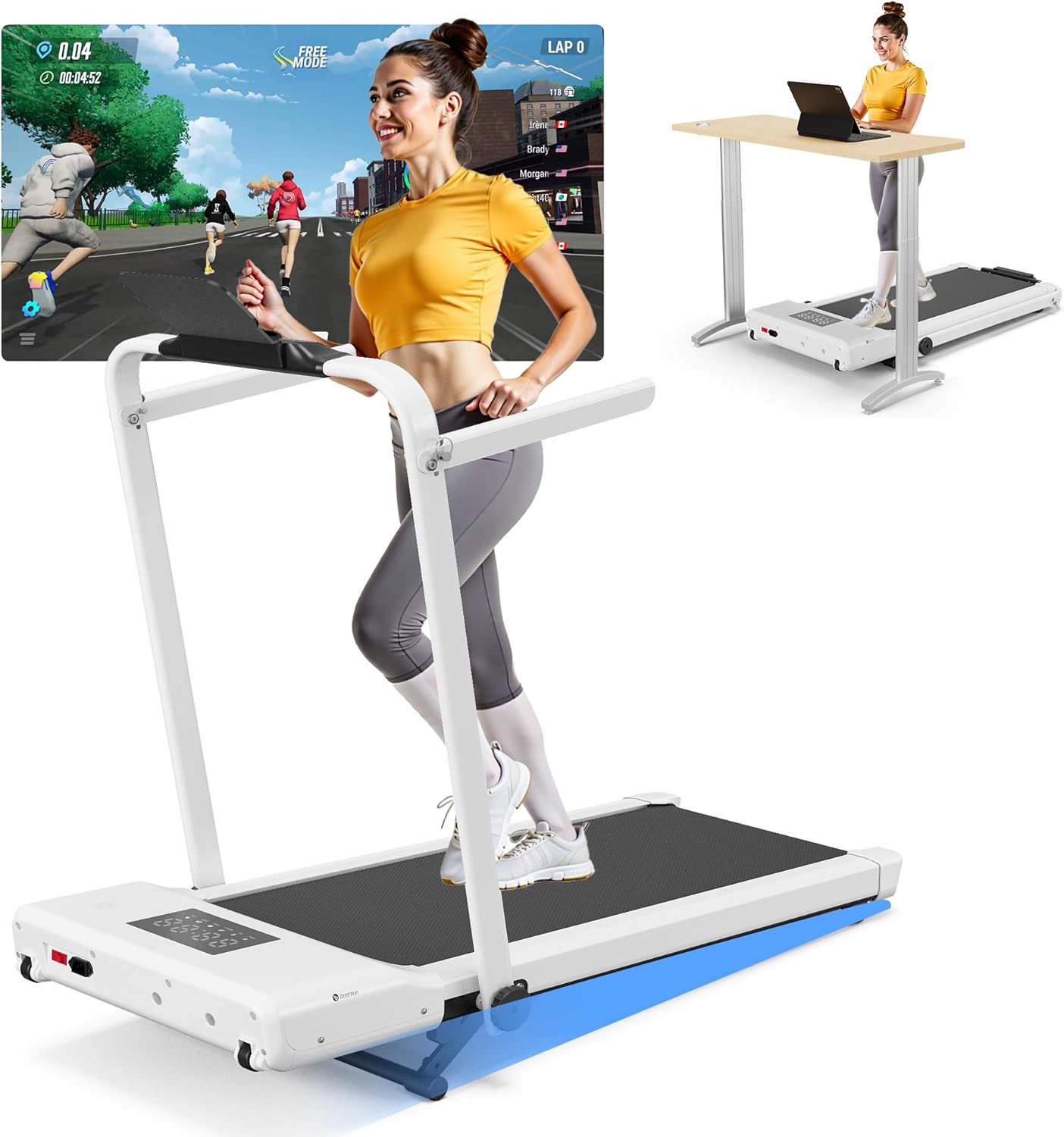 Walking Pad Treadmill with Handle Bar for Home Office Use