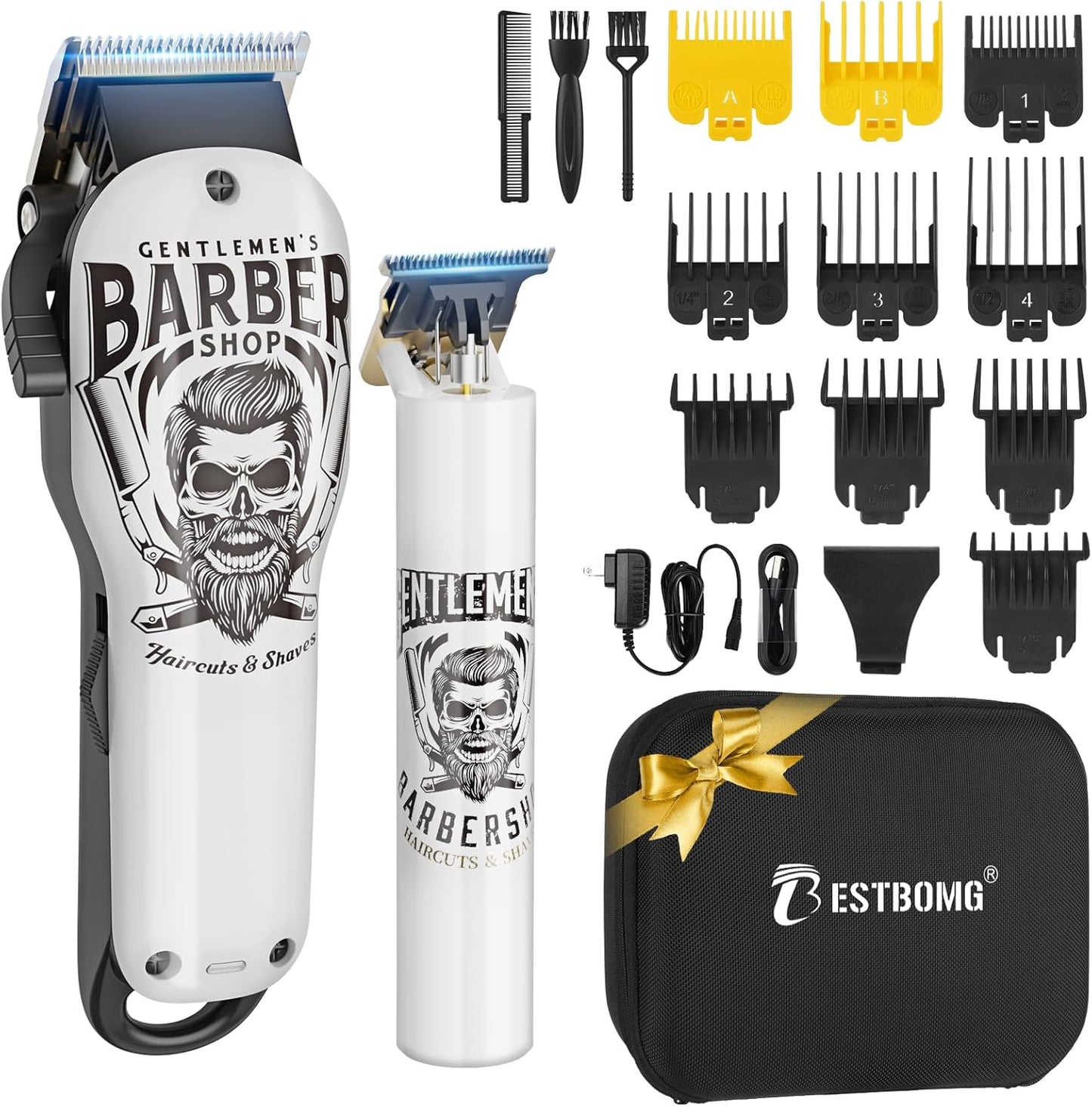 BESTBOMG Hair Clippers Set with T-Blade for Men and Boys