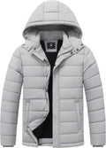 Men's Winter Down Jacket with Detachable Hood - Warm, Lightweight snug