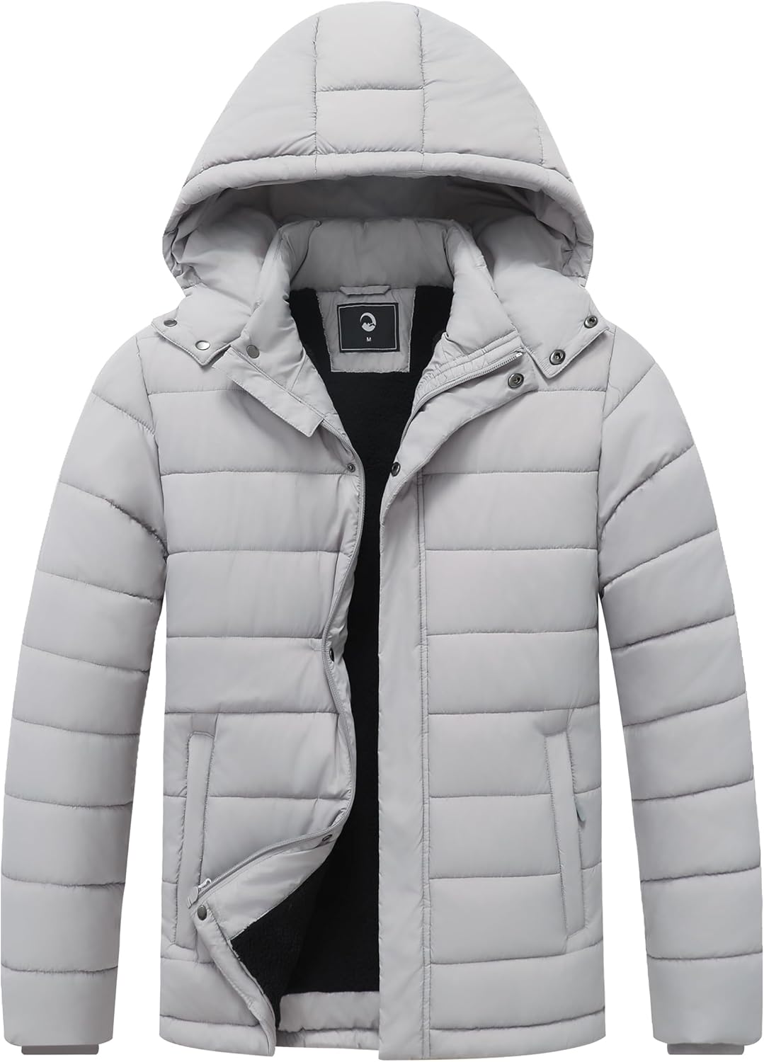 Men's Winter Down Jacket with Detachable Hood for Cold Weather