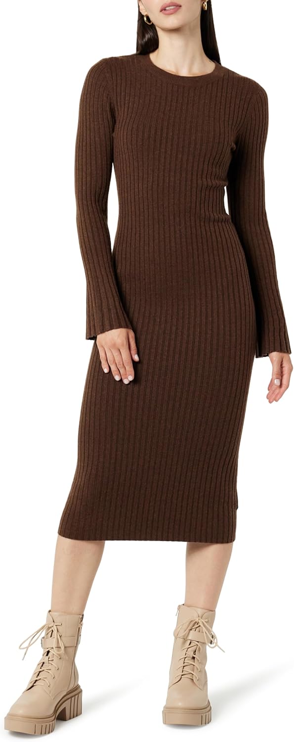 The Drop Women's Fernanda Bell Sleeve Ribbed Sweater Dress Review
