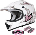 SLMOTO Dot Youth Kids Motocross Helmet Pink Butterfly - Safe Fit