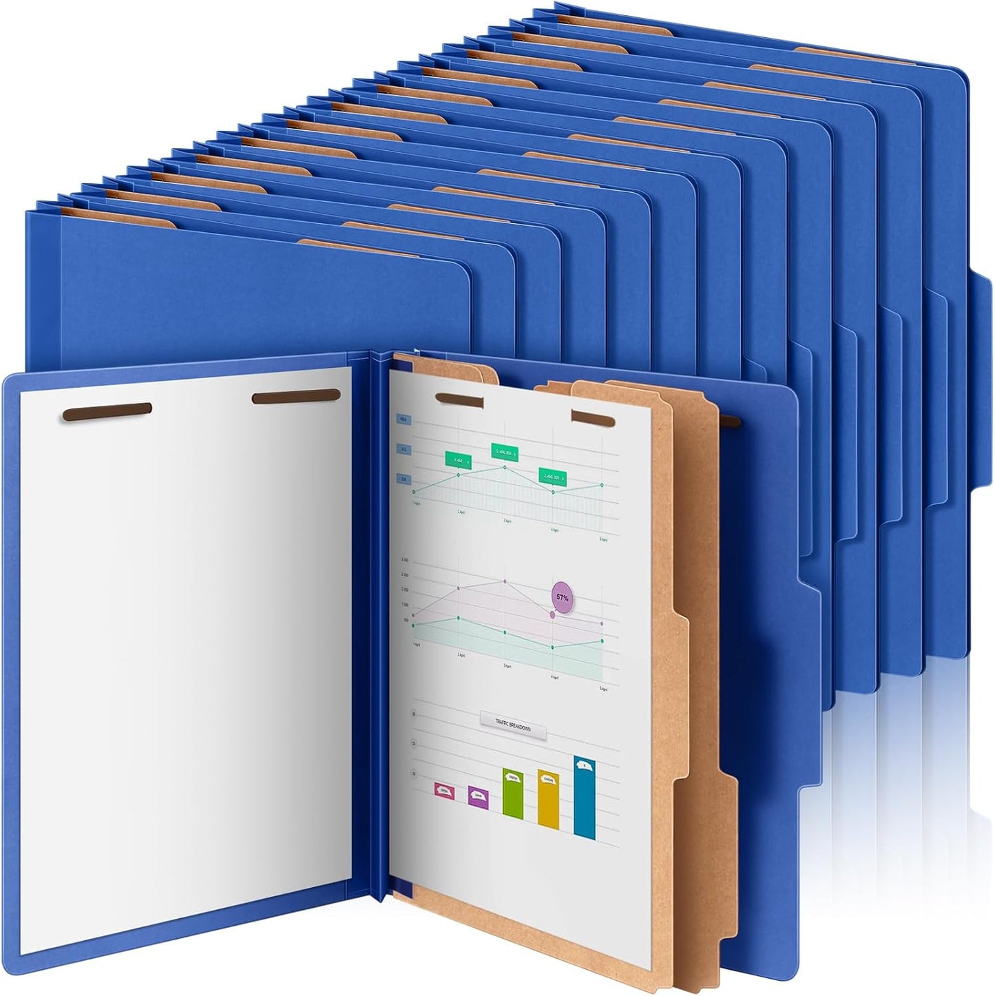 36 Pcs Classification Folders with 2 Dividers for Organizing