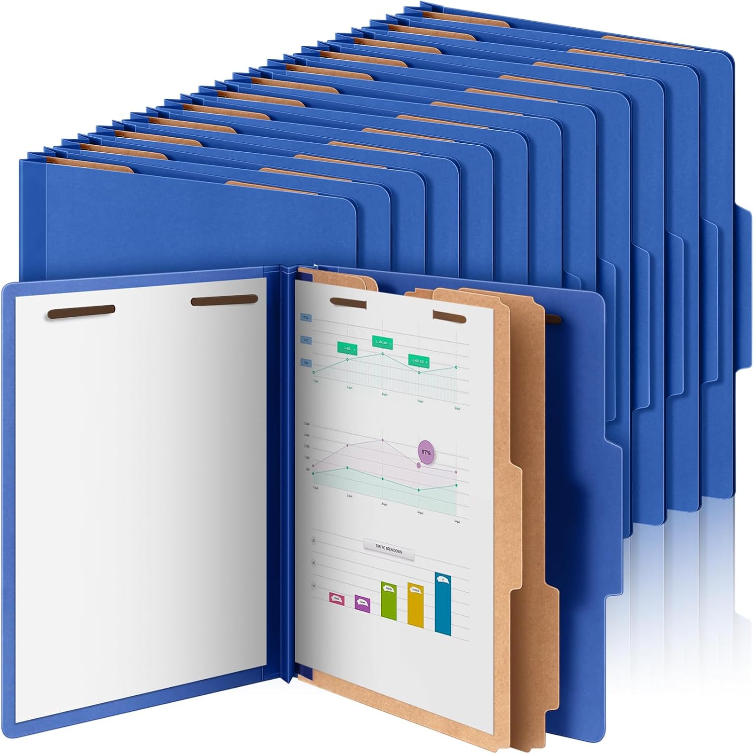 36 Pcs Classification Folders with 2 Dividers for Organizing