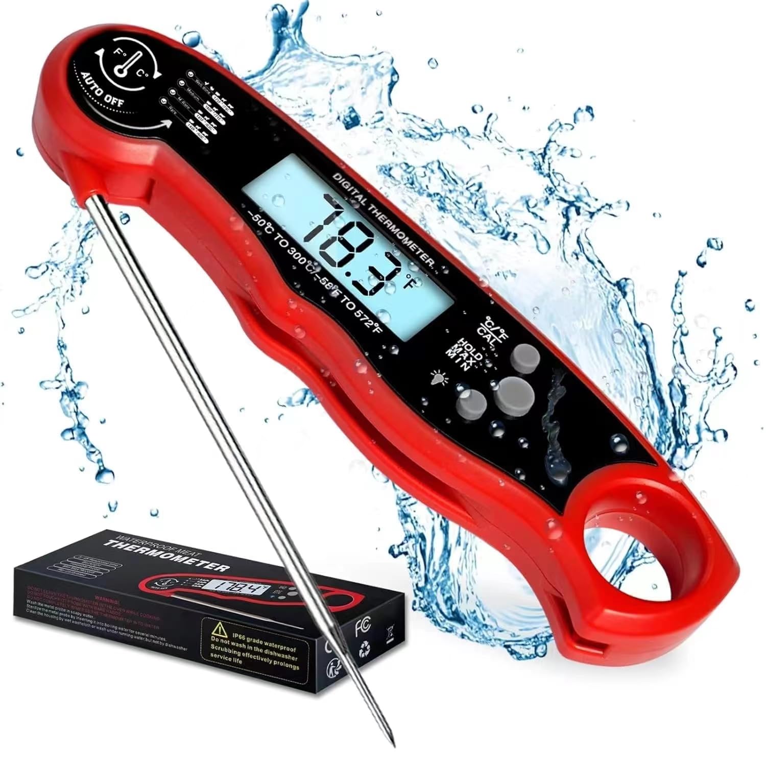 Instant Read Waterproof Meat Thermometer