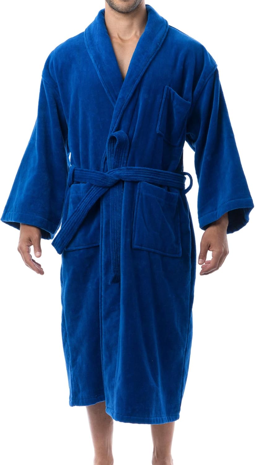 Alpine Swiss Pure Cotton Mens Terry Cloth Bathrobe for Comfort