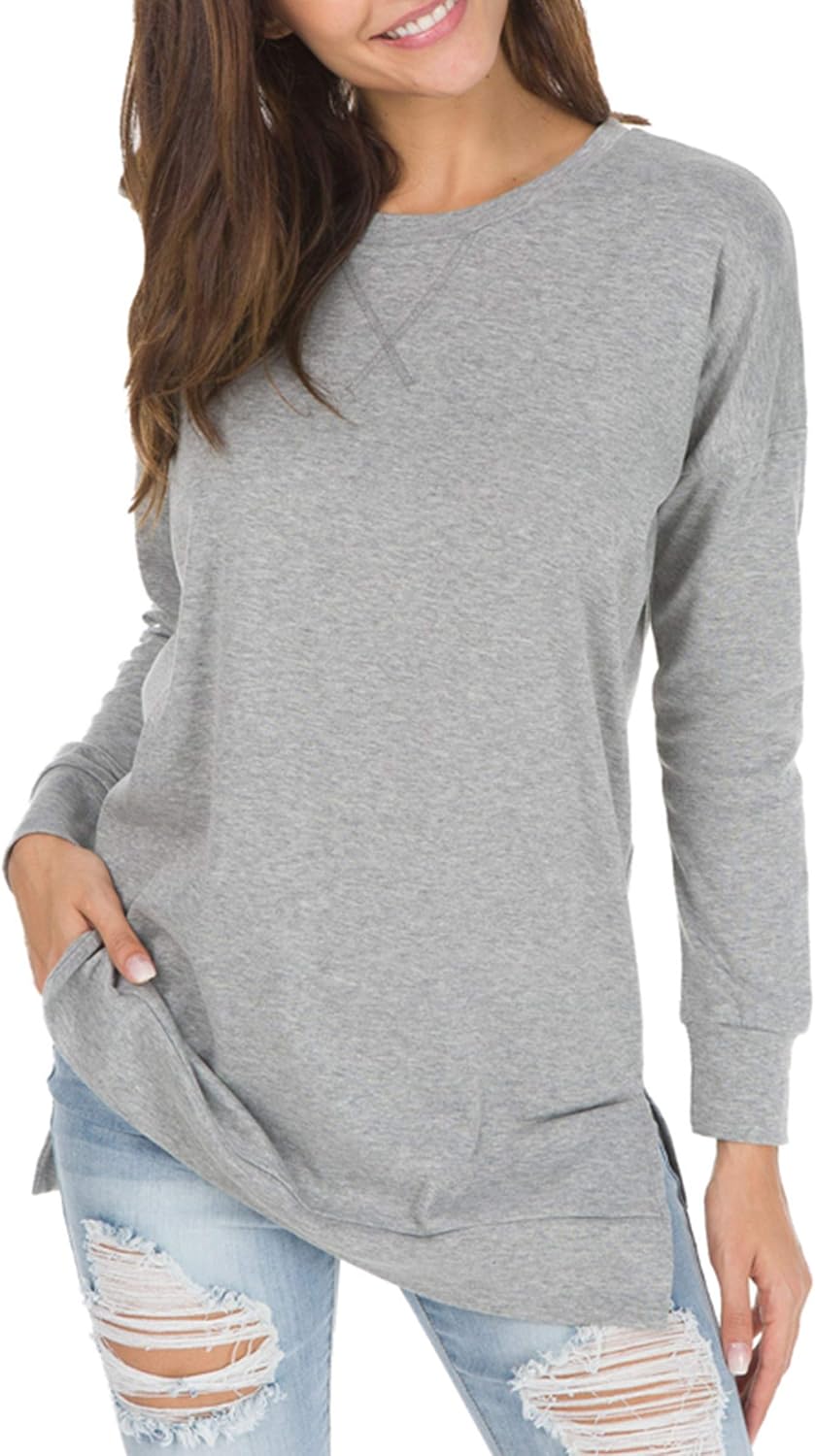 Levaca Womens Fall Long Sleeve Pullover Casual Tunic Tops