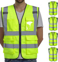Dib Safety Vest Reflective ANSI Class 2 Hi Vis Yellow 5 Pack XL