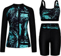 Arolina Womens Rash Guard Long Sleeve Swim Shirt Set - UPF 50 Sun top