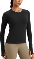 CRZ YOGA Womens Seamless Workout Long Sleeve Shirt - Breathable Fit