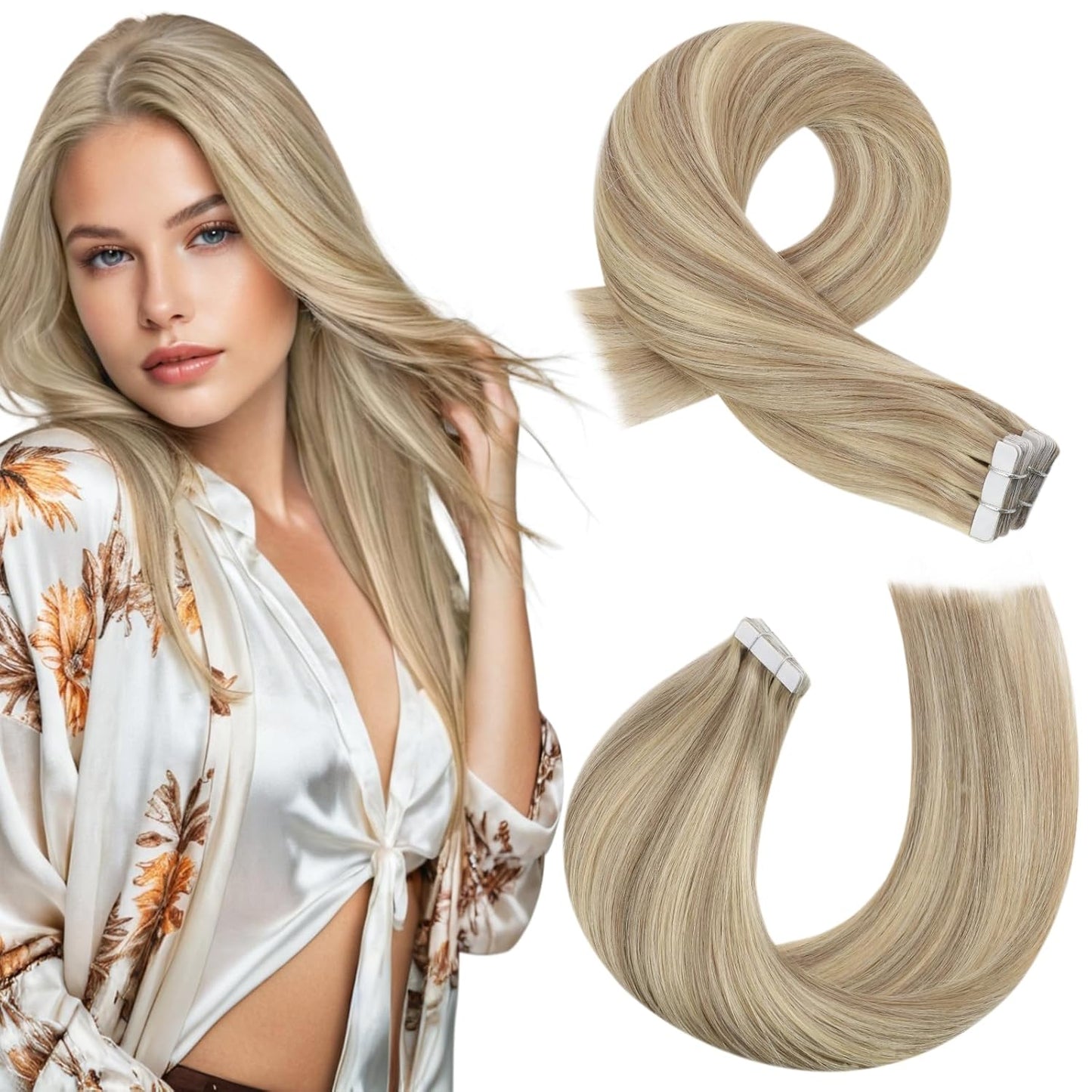 Moresoo Tape in Hair Extensions for Stunning Honey Blonde Looks