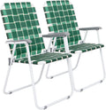 VINGLI Patio Lawn Webbed Folding Chairs Set of 2 - Comfortable High