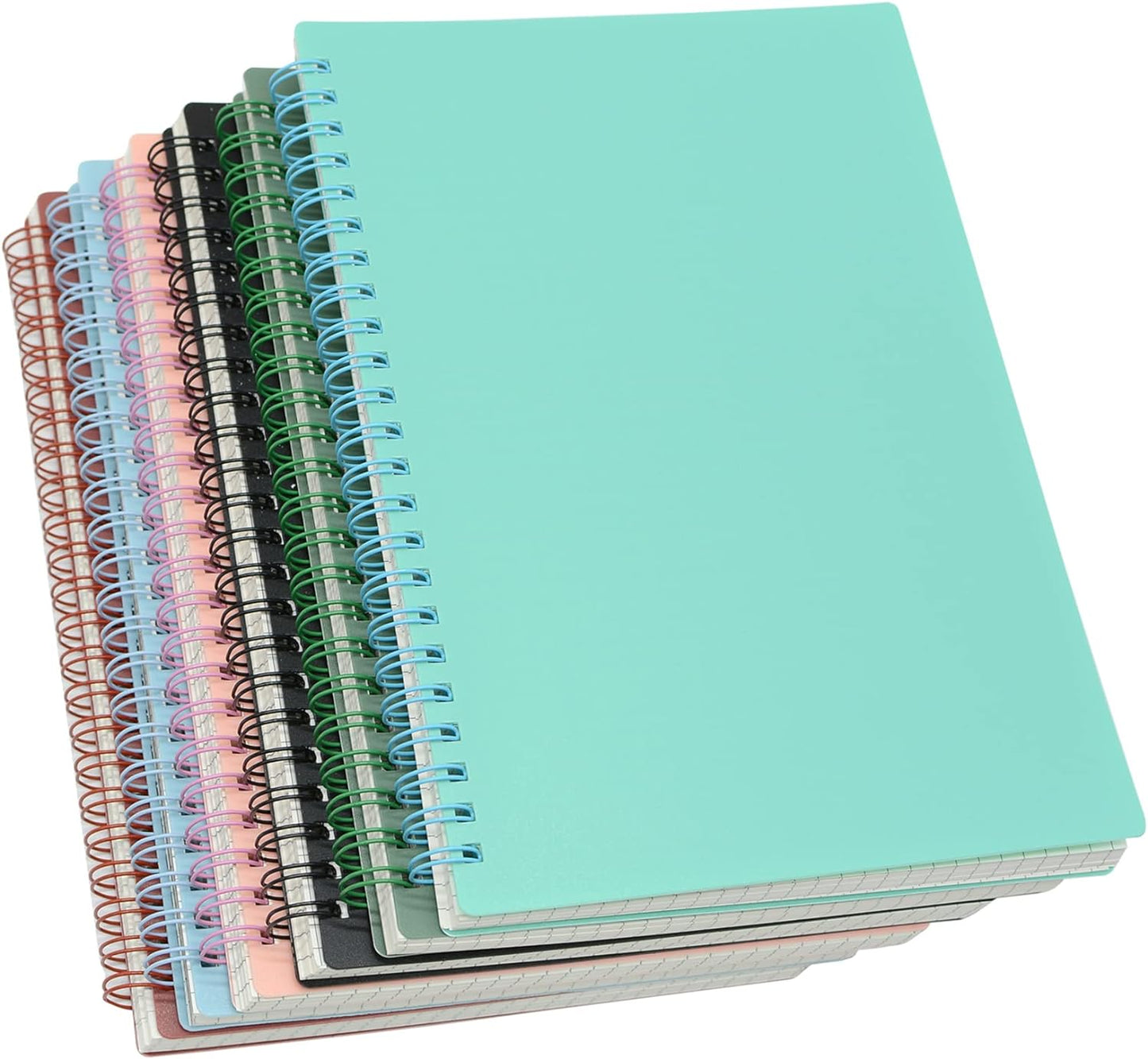 Yansanido A5 Spiral Notebook 6-Pack - Durable Hardcover, Colorful & Ruled for Study