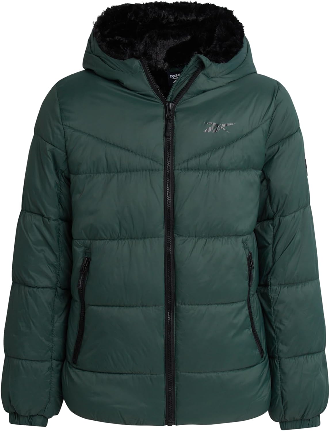 Reebok Girls Winter Coat - Heavyweight Quilted Sherpa Lined Puffer