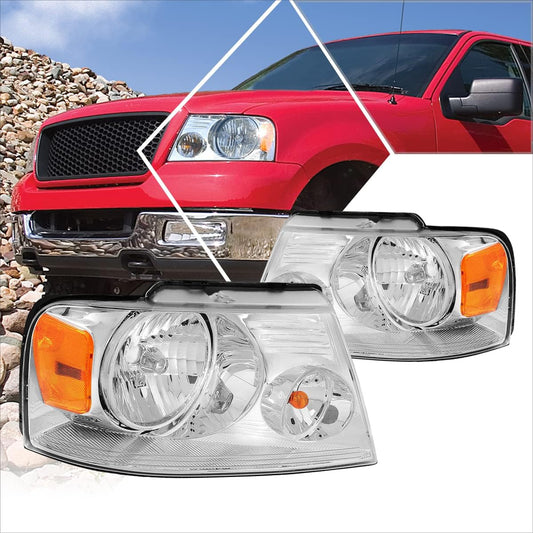 2Pcs Replacement Headlights Assembly for Ford F150 04-08