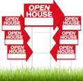 Open House Signs 18 x 24 in Arrow Directional Yard Signs - Pack of 7