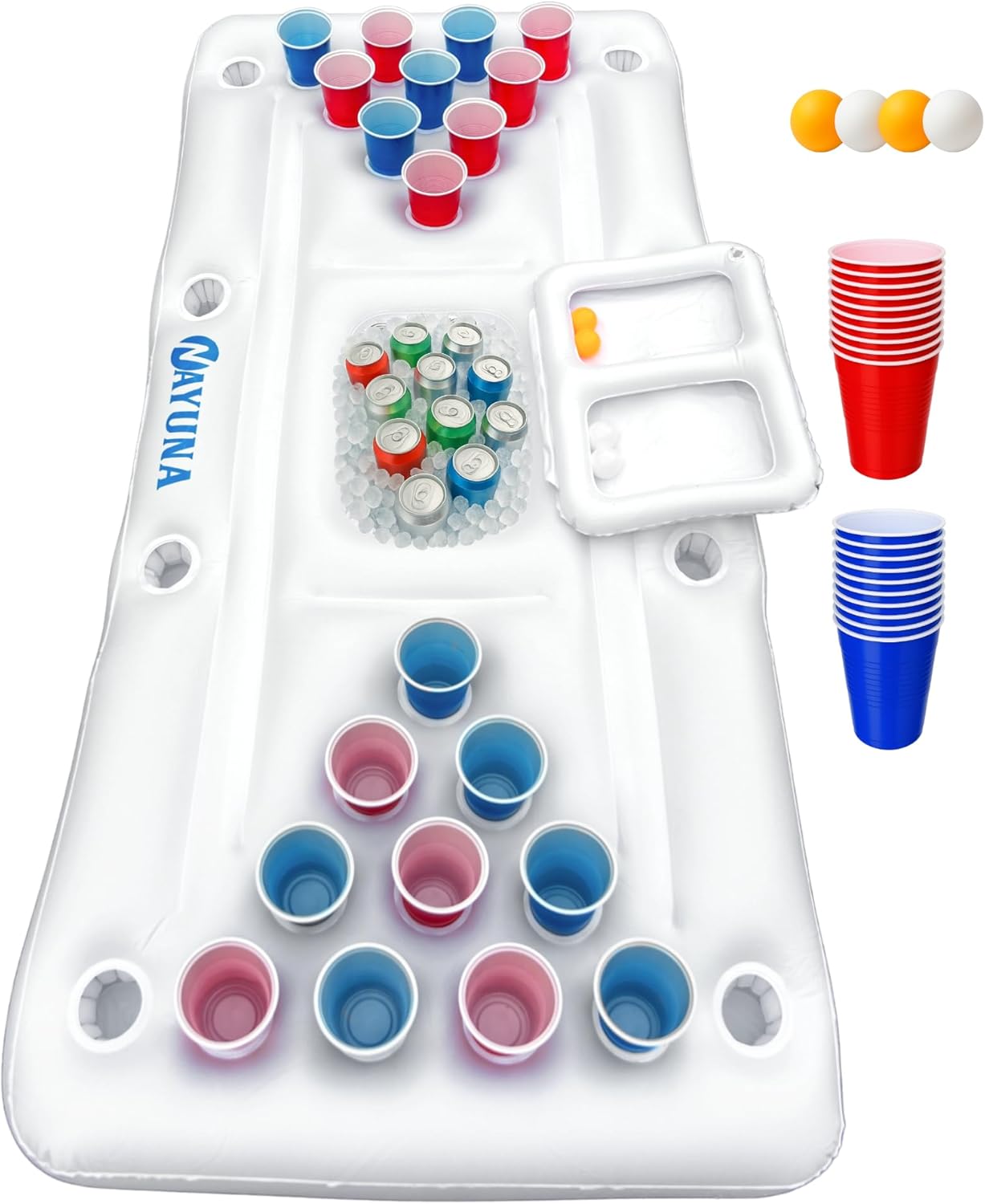 NAYUNA Inflatable Pool Table with Cooler & 20 Party Cups