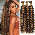Human Braiding Hair for Boho Braids 150g 16in Ombre Highlight Curly