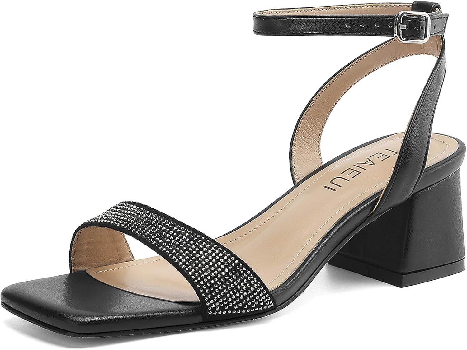 Stylish Women's Heeled Sandals with Comfortable Ankle Strap