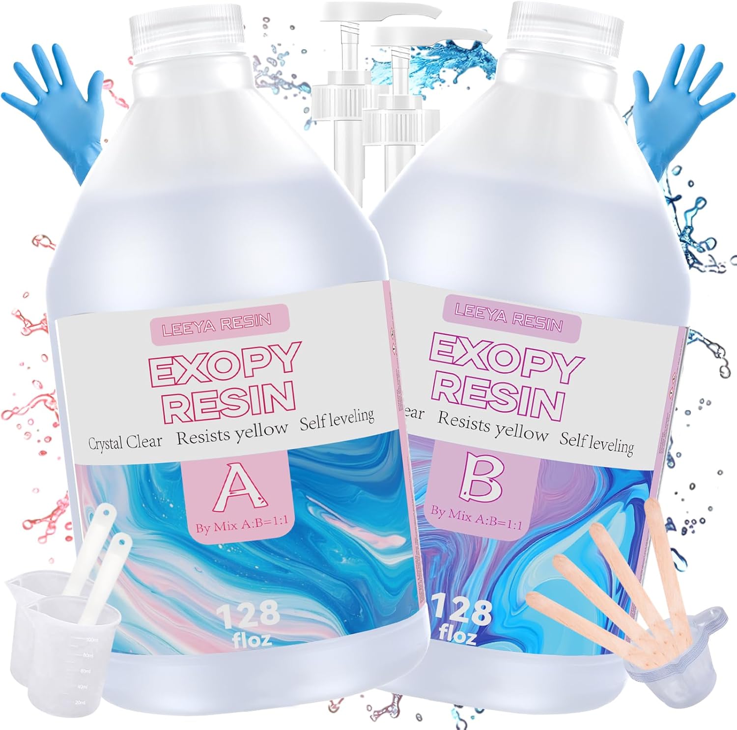 LEEYA RESIN Epoxy Resin Kit for Crystal Clear Coating Projects