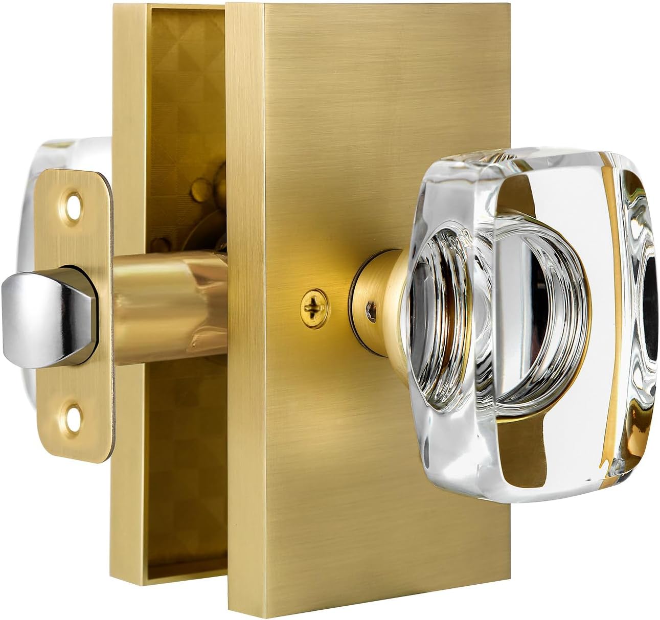 Gold Crystal Glass Passage Door Knobs for Modern Interiors