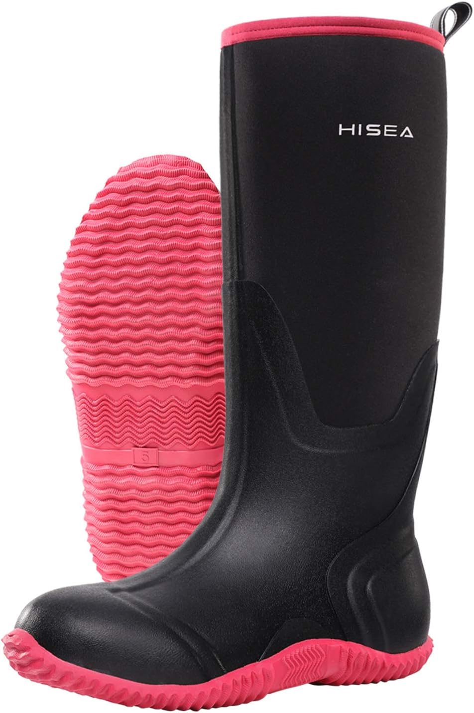 HISEA Women's Knee High Rain Boots for Outdoor Work and Play
