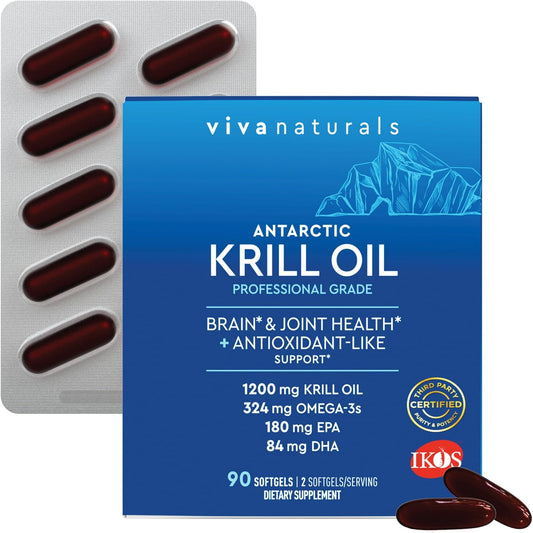 Viva Naturals Antarctic Krill Oil Omega 3 Supplements for Health