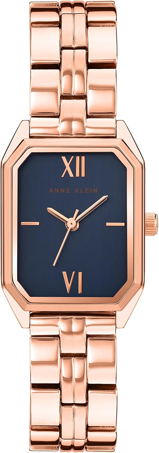 Anne Klein Women's Bracelet Watch with Navy Blue Dial and Rose Gold