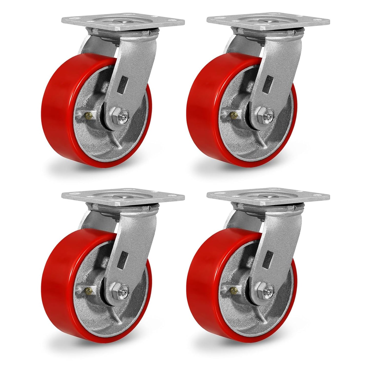 Heavy Duty Casters Set of 4, 5in x 2in, 4000lb Capacity