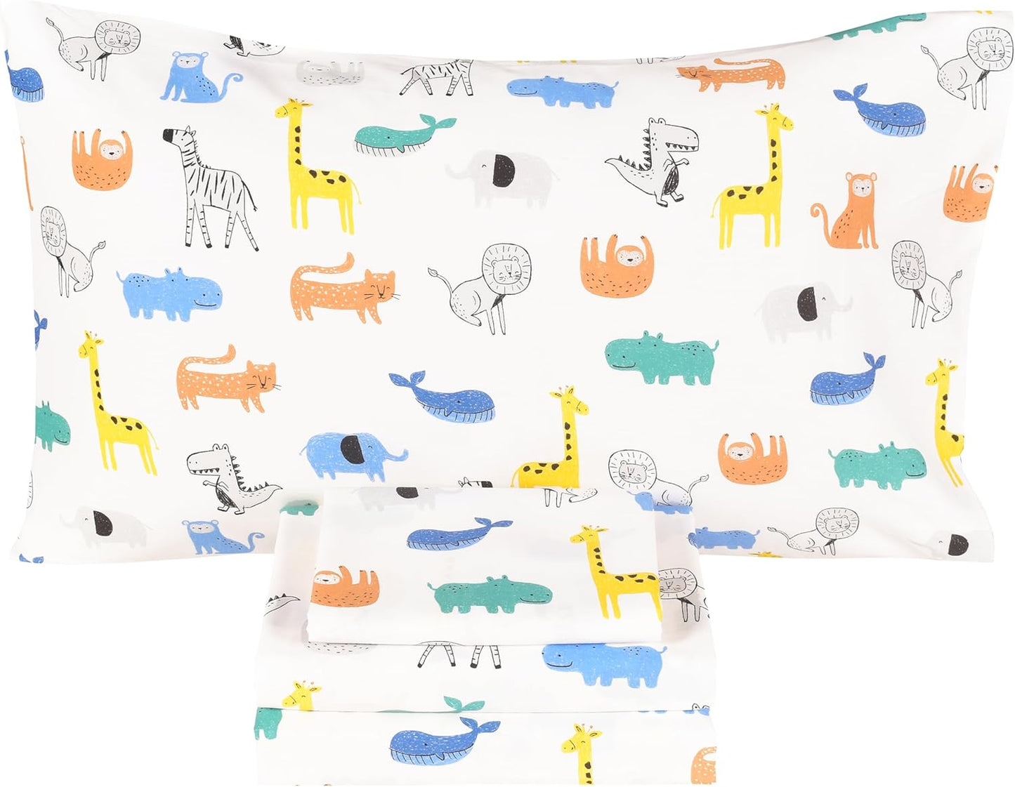 Scientific Sleep Jungle Animals 100% Cotton Bed Sheet Set
