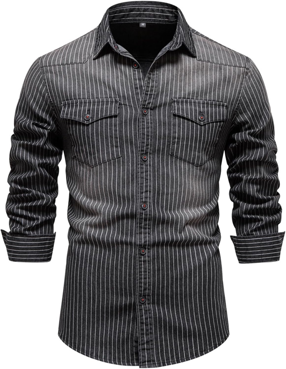 Kissonic Mens Denim Shirt Long Sleeve Slim Fit Jean Shirt Review