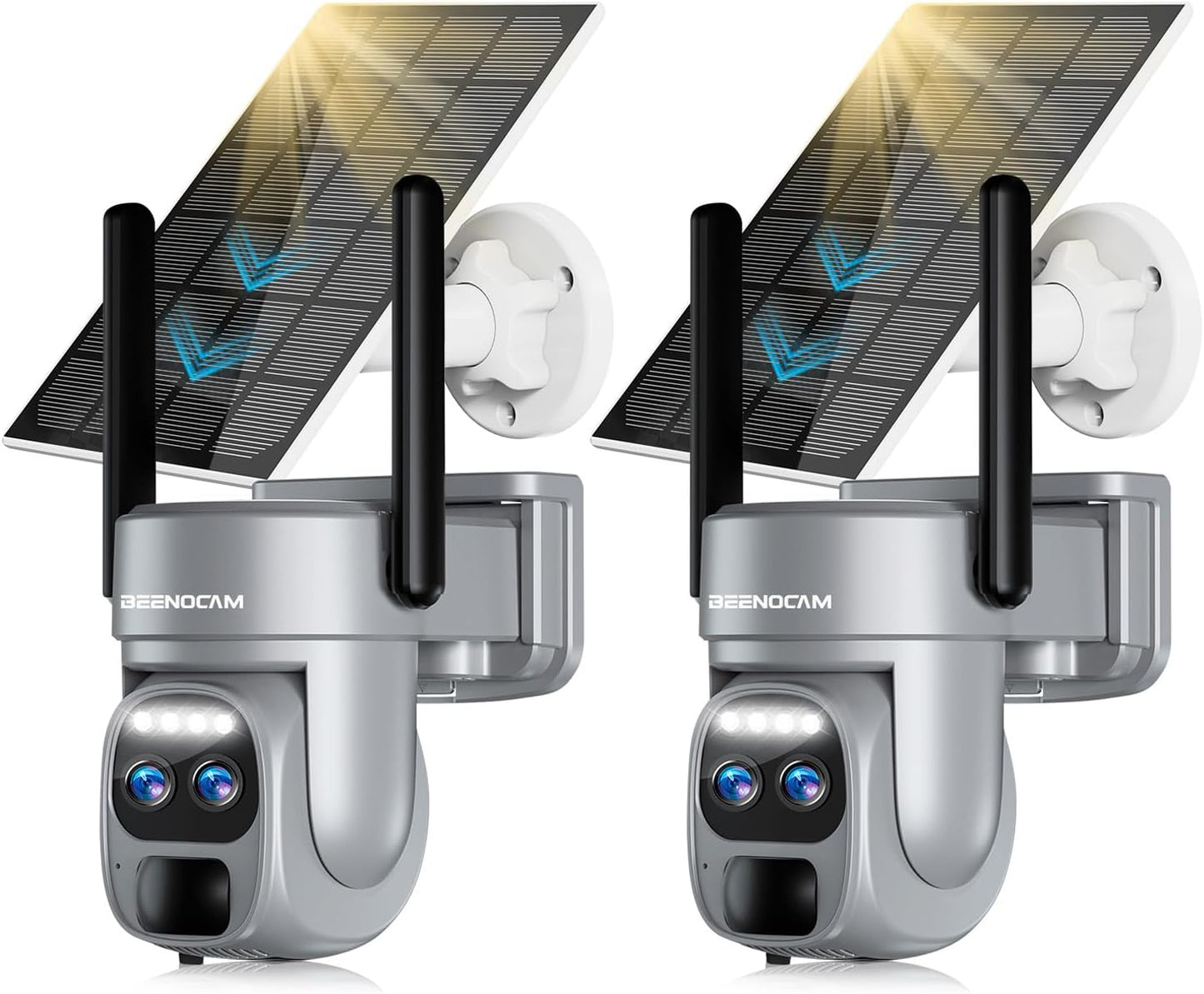 BEENOCAM 4K Solar Security Cameras for Home with Dual Lens