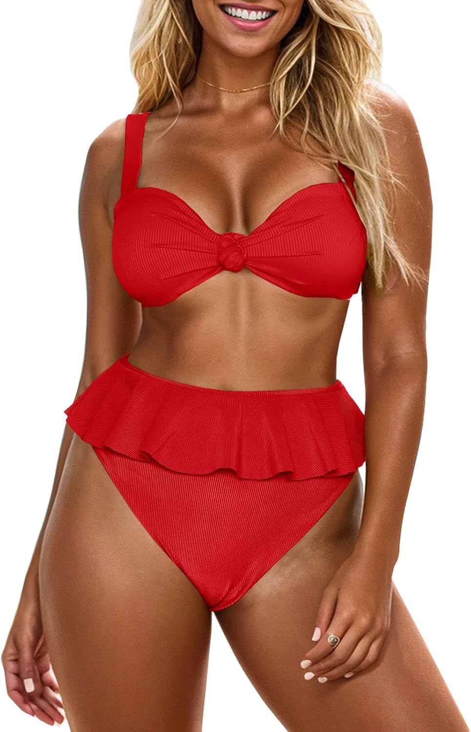 Saodimallsu Womens High Waisted Ruffle Bikini Set for Summer