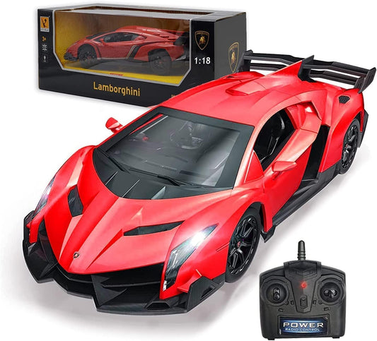 LAFALA 1:18 Licensed RC Car: Lamborghini Model for Boys 6-8, Halloween Red