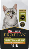 Purina Pro Plan Weight Control Dry Cat Food, Chicken and Rice - 16 lb