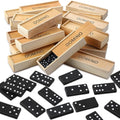 Mini Dominos Set 80 Pack - Portable Wooden Double 6 Dominoes