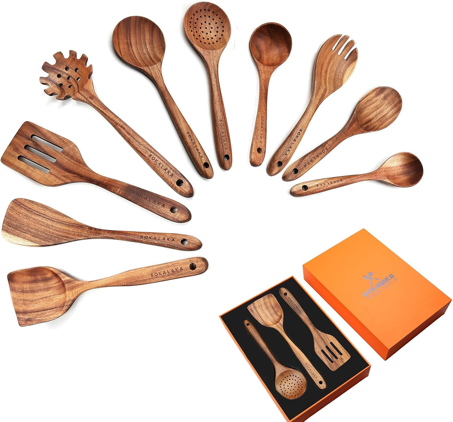 Natural Teak Wooden Cooking Utensils Set for Every Kitchen