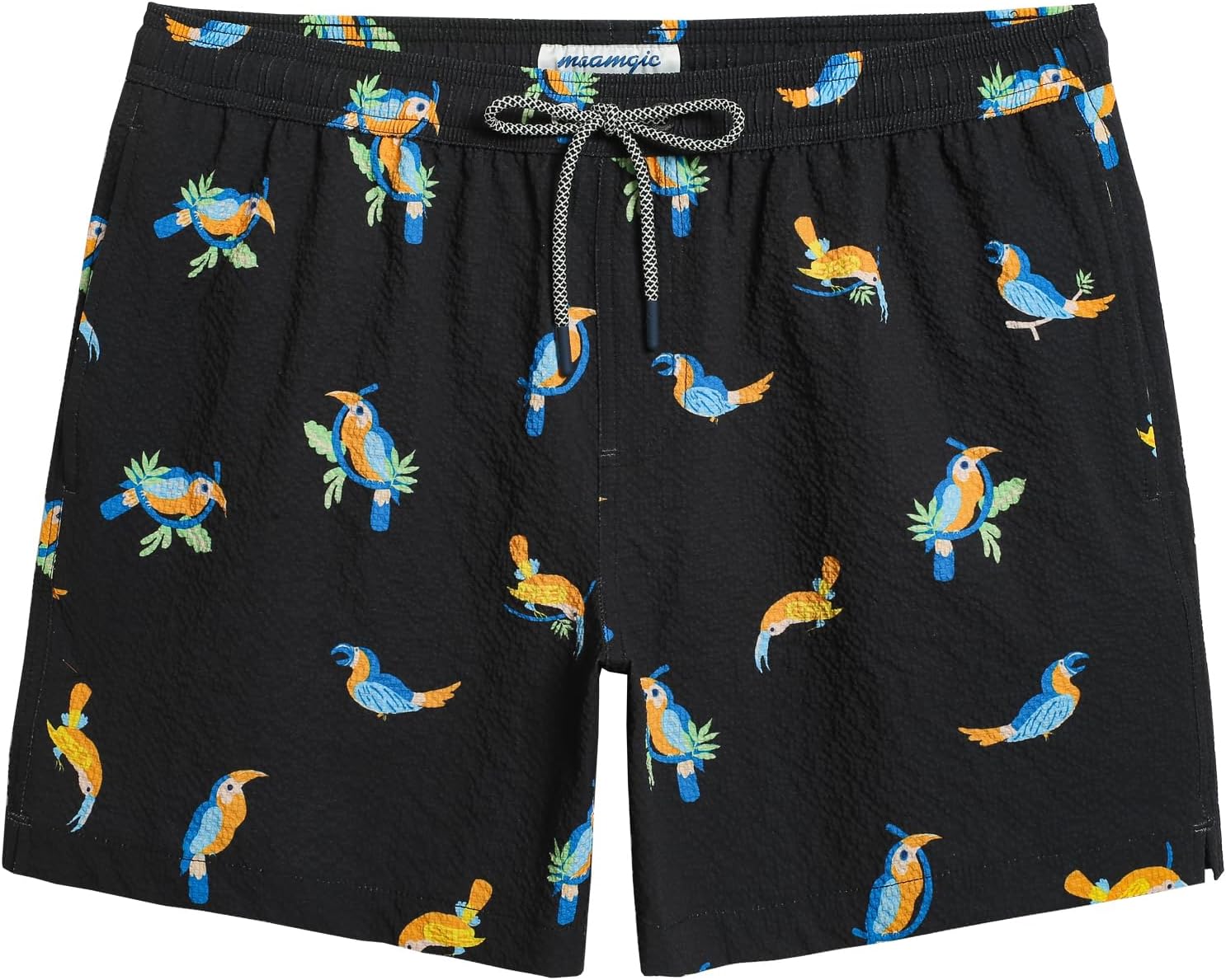 maamgic Men's Swim Trunks Quick Dry Seersucker Beach Shorts