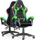 RGB Gaming Chair with LED Lights and Ergonomic Recline - Comfortable