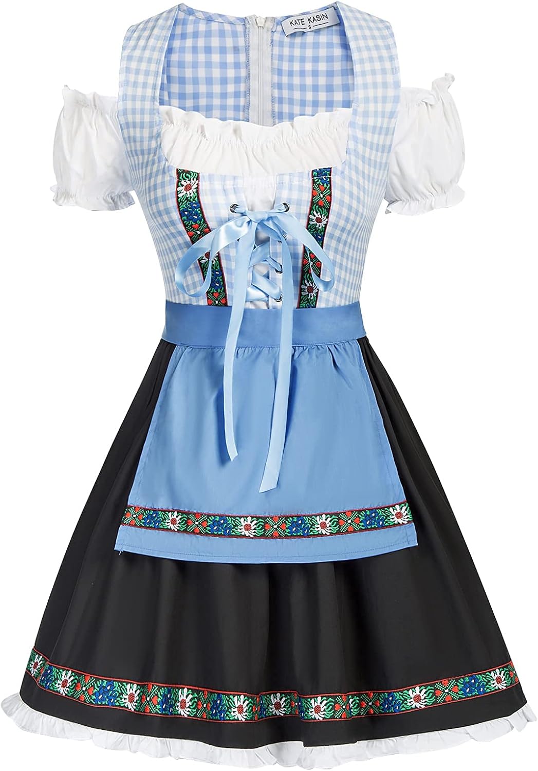 Kate Kasin Women's Dirndl Dress for Oktoberfest and Carnival Fun