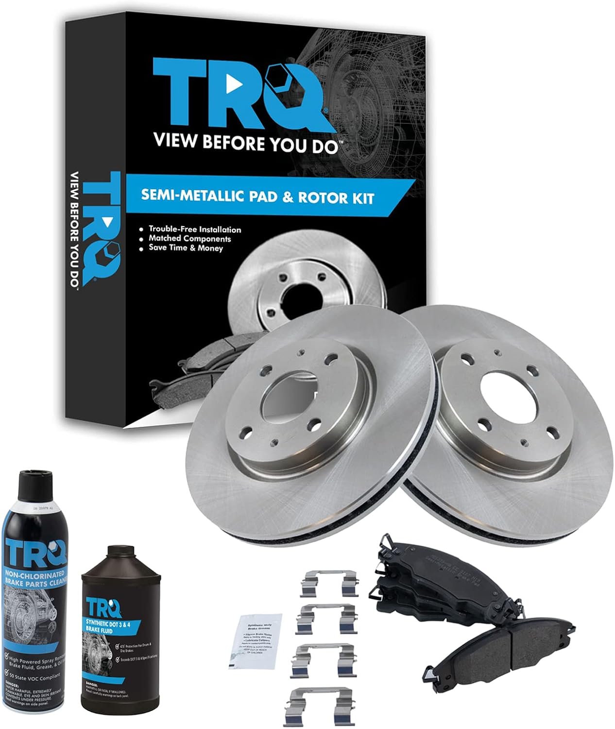 TRQ Front Brake Pad & Rotor Kit for 2008-2011 Ford Focus
