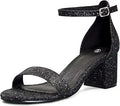 Chunky Low Heels Open Toe Block Heeled Ankle Strap Pumps for Women