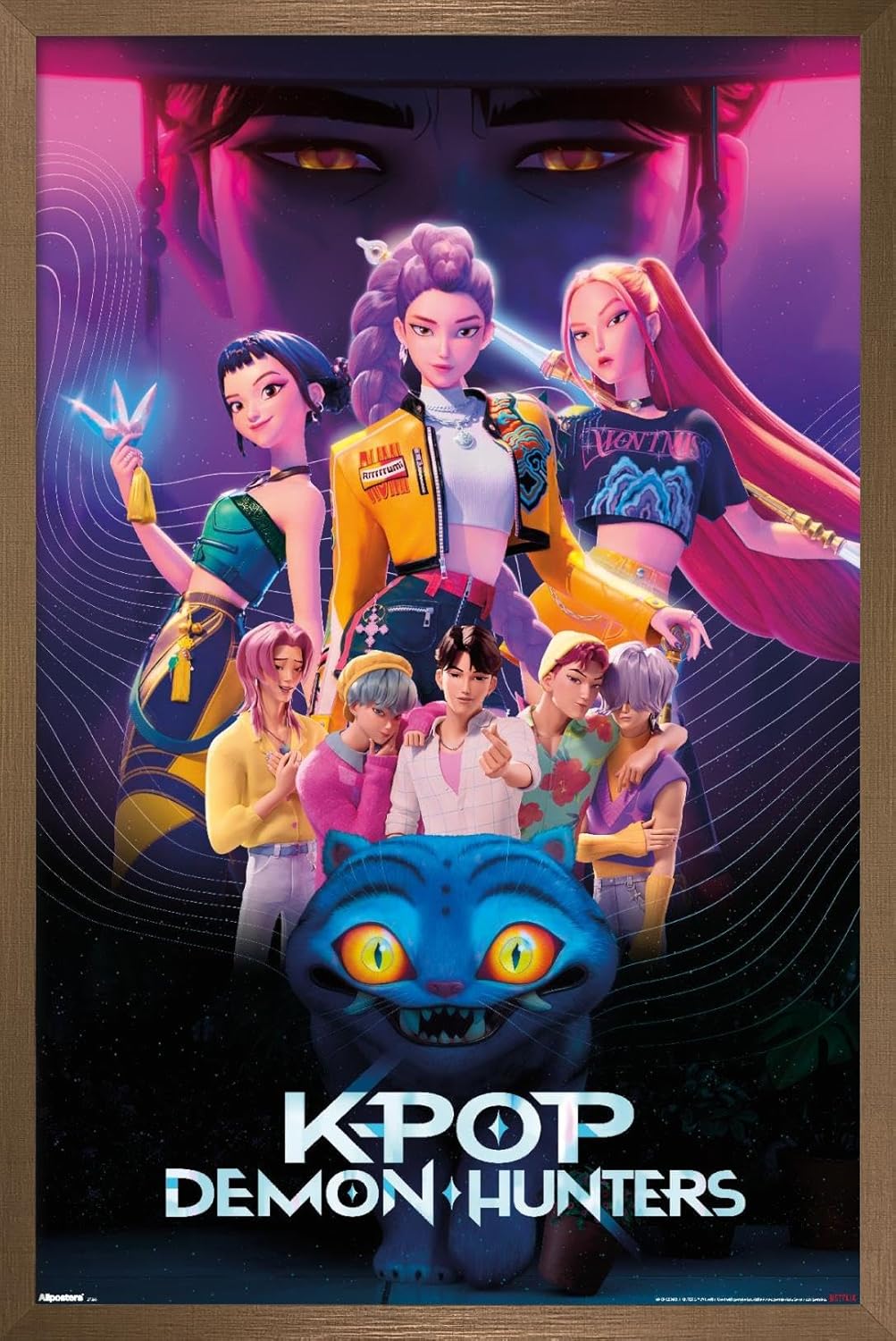 Netflix KPop Demon Hunters Wall Poster - Bronze Framed Art