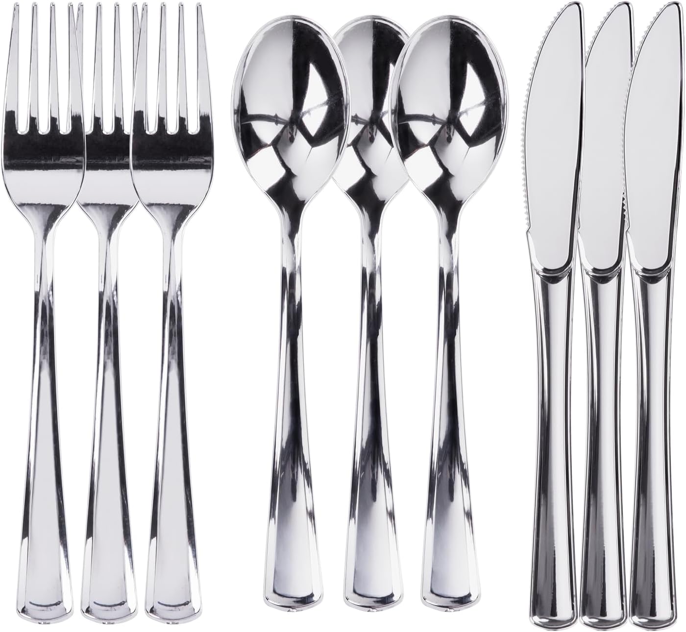 Prestee 300 Piece Heavy Duty Plastic Silverware Set for Events