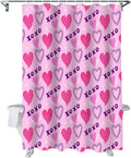 Valentine Shower Curtain Pink Heart 72in x 72in - Festive Waterproof