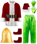 Green Santa Costume for Men - Funny Furry Holiday Outfit