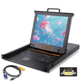 1U Rack Mount KVM Console 17in Rackmount Monitor Keyboard - Compact