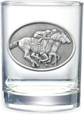 Double Old Fashion Glass 14 OZ Pewter Accent - Gift-Worthy