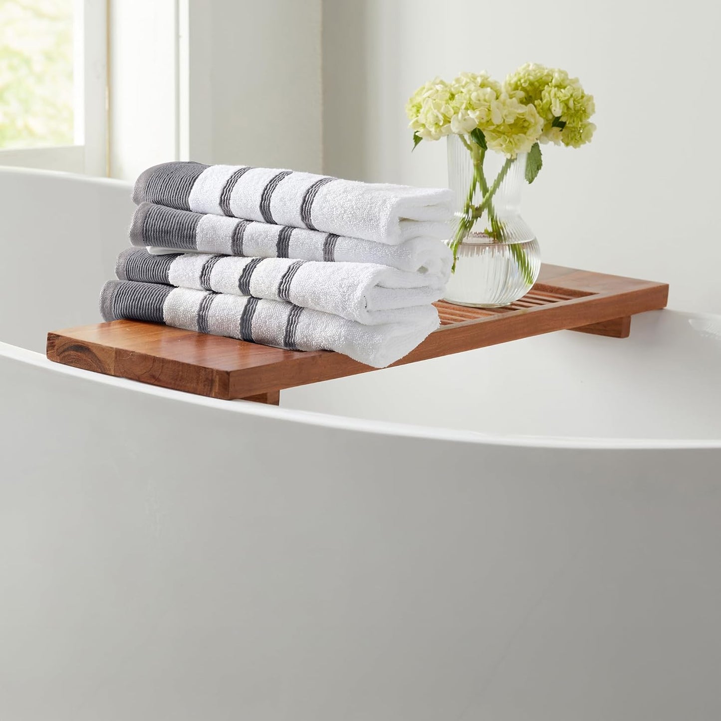 Luxury Cotton Decorative Hand Towel Set - Soft & Durable 4 Pack